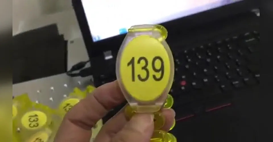 Number marked on yellow plastic identification tag